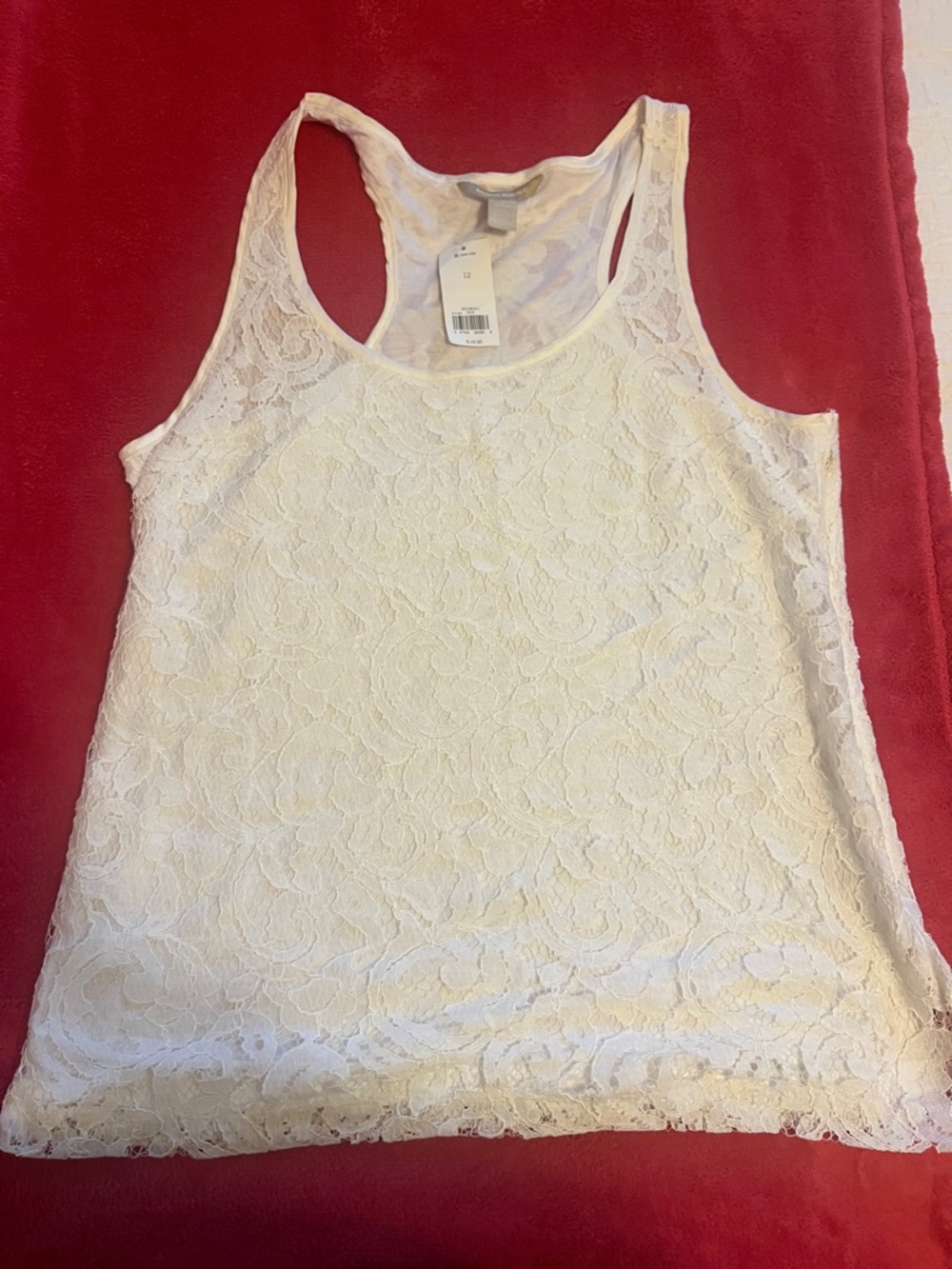 Banana Republic White Lace Racerback Tank